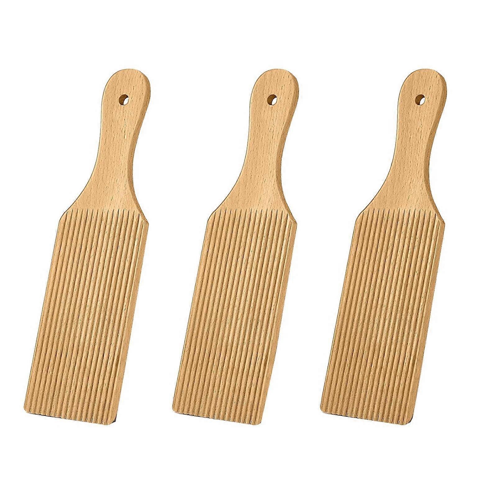 3 Pcs Gnocchi Boards and Wooden Butter Paddles for Rolling Dough 9.1 X 2.8 in Gnocchi Paddle Pasta Making Tools Roller