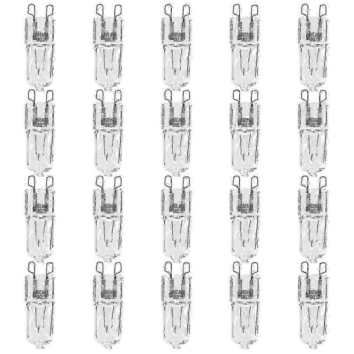 20 Stück G9 Halogenlampen, 25 W, klare Halogenlampen, dimmbar, 2800 K, G9 Halogenlampen