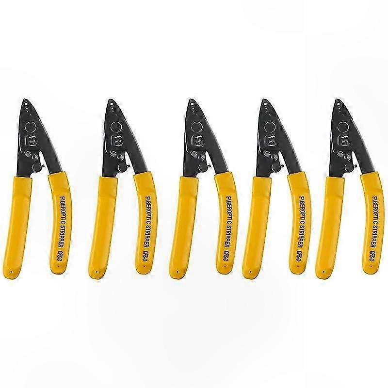 5PCS Three-Port Fiber Optic Stripper Tool Set for FTTH Applications with Pliers and Wire Stripping Functionality Miller-Compatible Design