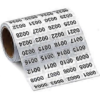 Waterproof Numbered Label Stickers, 0.39x0.78 Inch, Self-Adhesive, 0001-2000 Consecutive Numbering Stickers