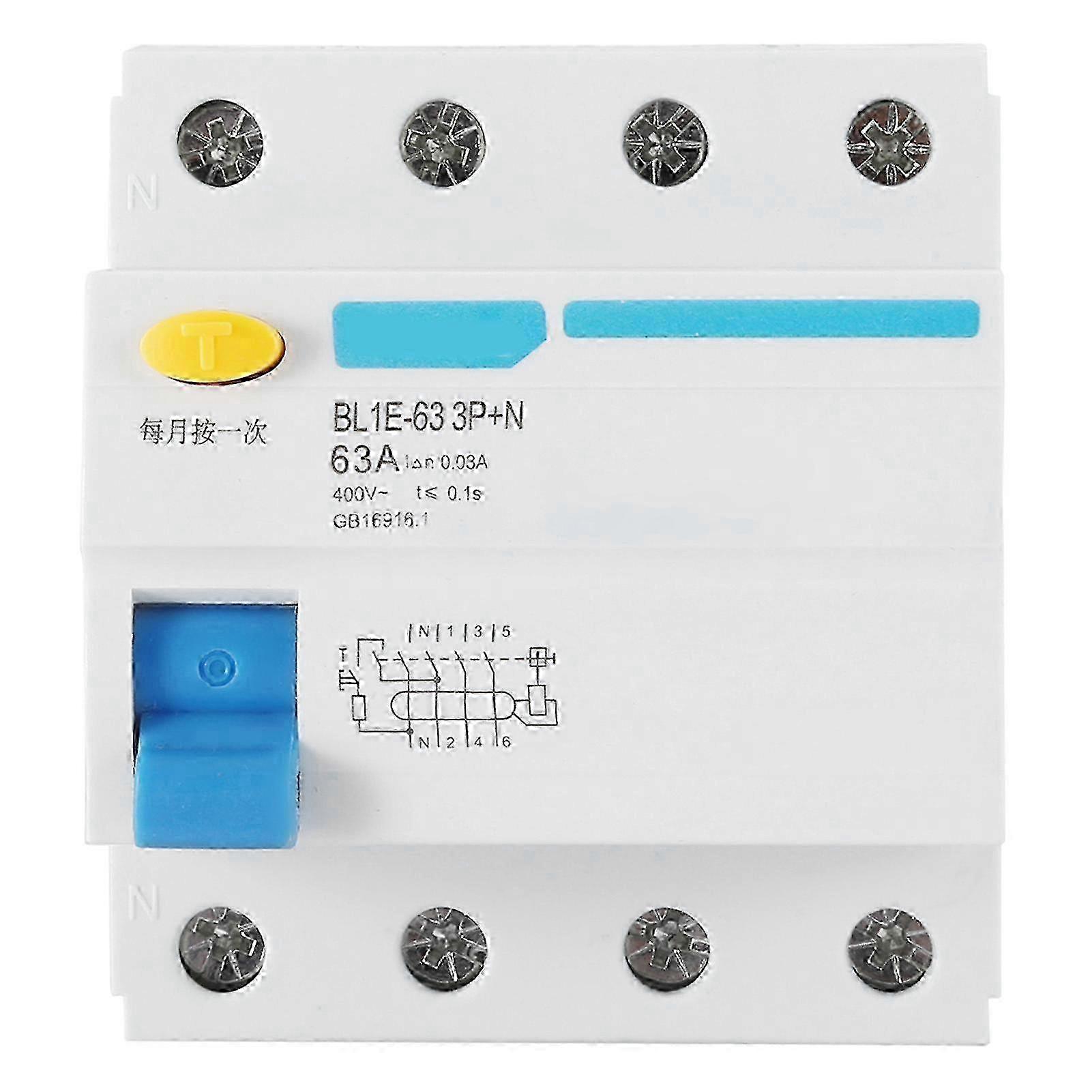 BL1E-63 3p N 63A RCCB Residual Current Circuit Breaker 30mA