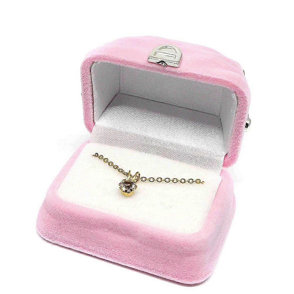Handbag Shaped Ring Gift Box Jewelry Storage Case (Pink)