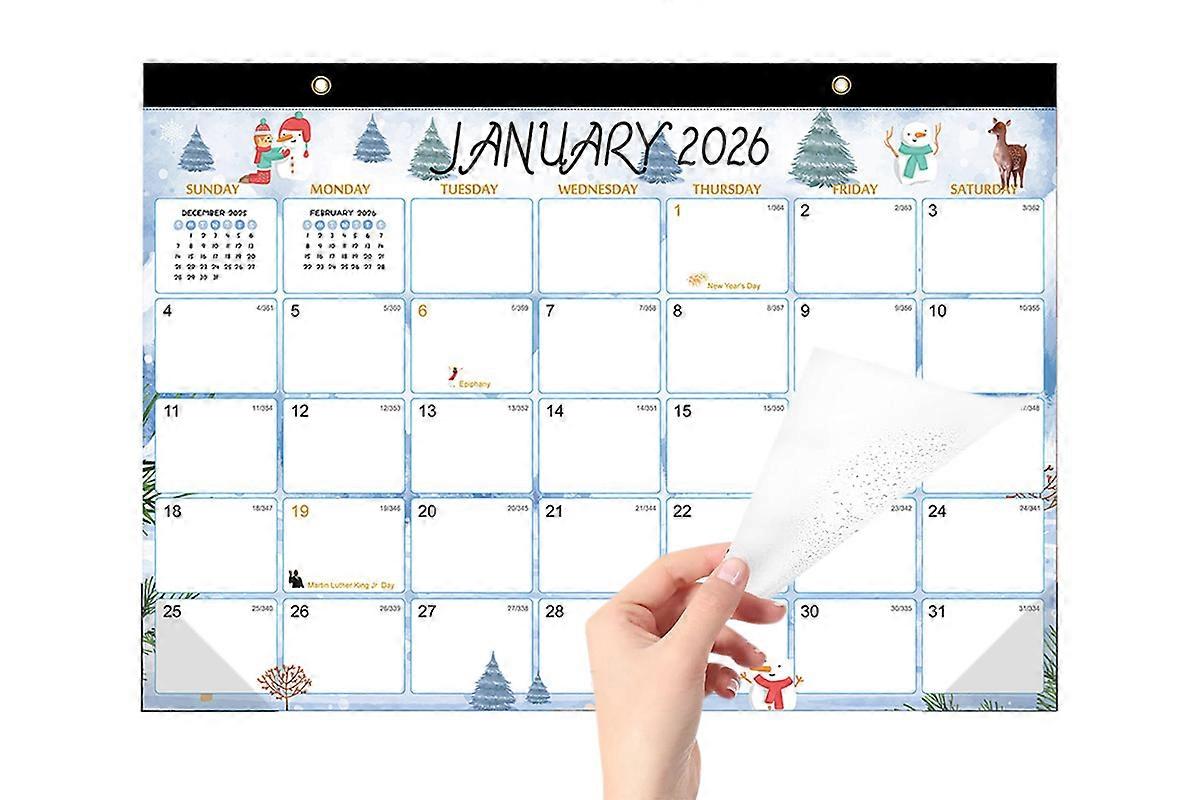 Desk Calendar 18-Month from 2026 Jan- 2027 June with Corner Protectors for Home