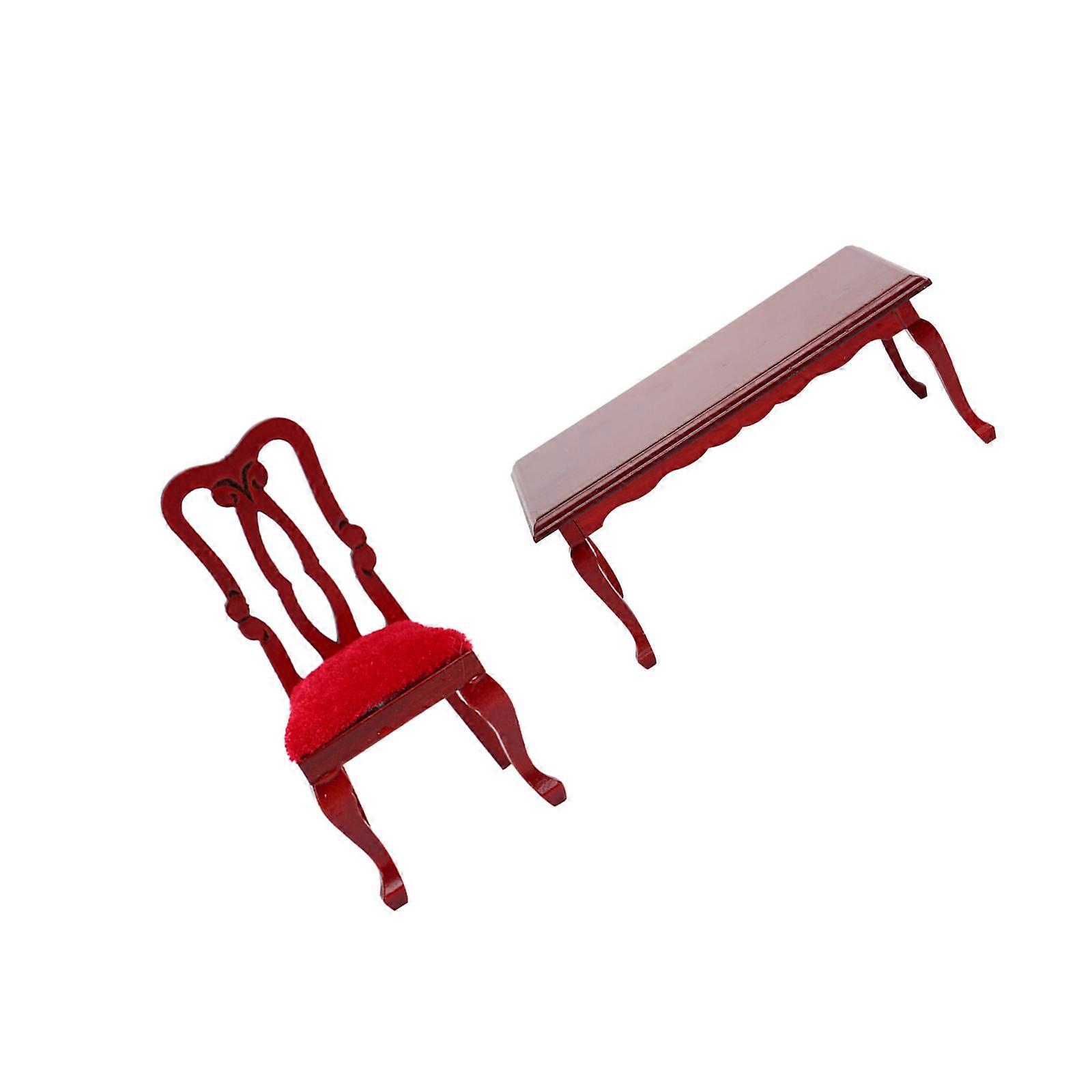 Collapsible Miniature Table And Chair Set Realistic 1/12 Dollhouses Accessories With Detailing Multicolor