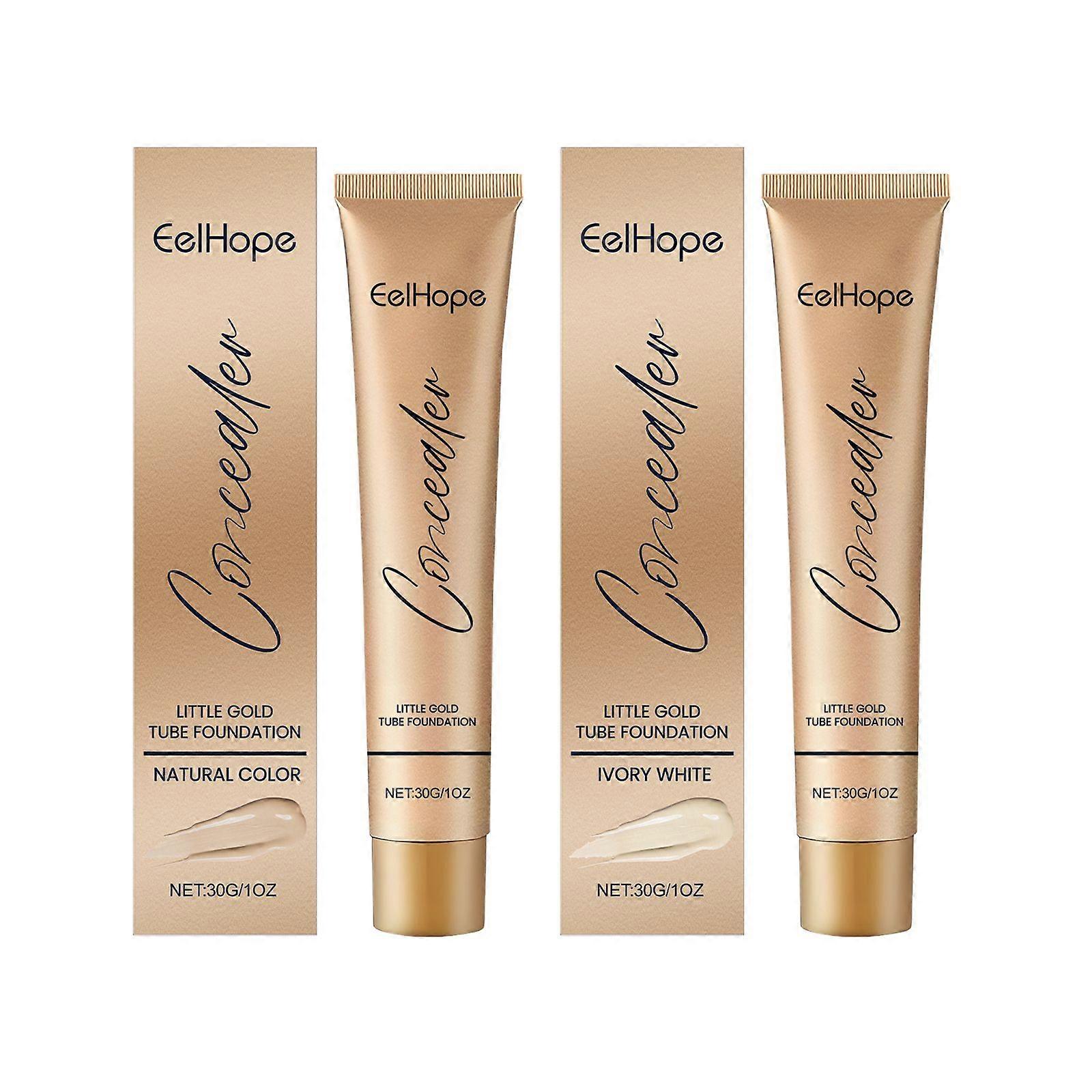 Eelhope Little Gold Tube Foundation Concealer Is A Natural And Light Skin Concealer That Is Not Easy To Smudge And Moisturizing Foundation
