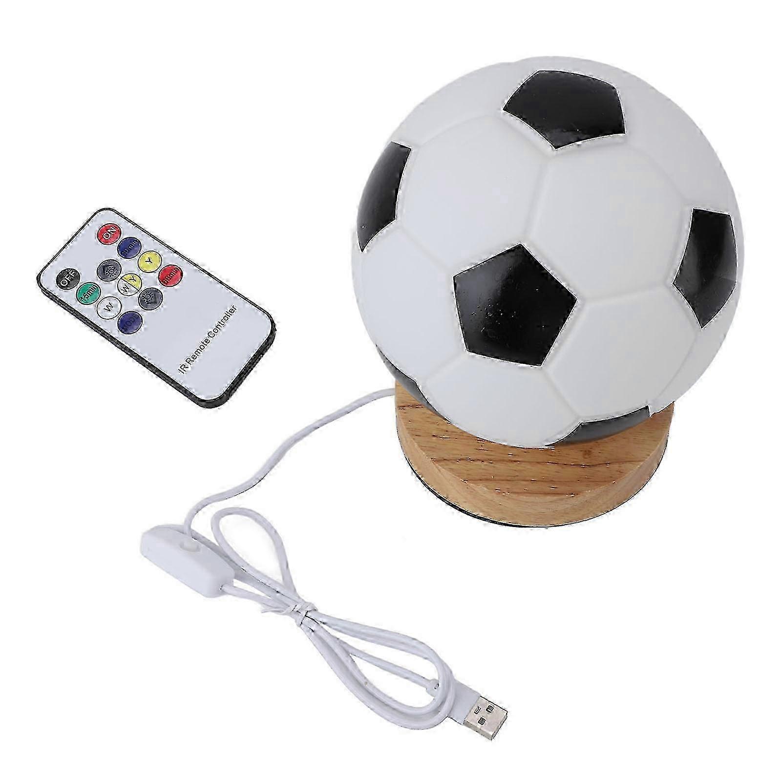 Soccer 3D Night Light with Remote Control Timer Soft Lighting Dazzling Proof Soccer Ball Desk Lamp
