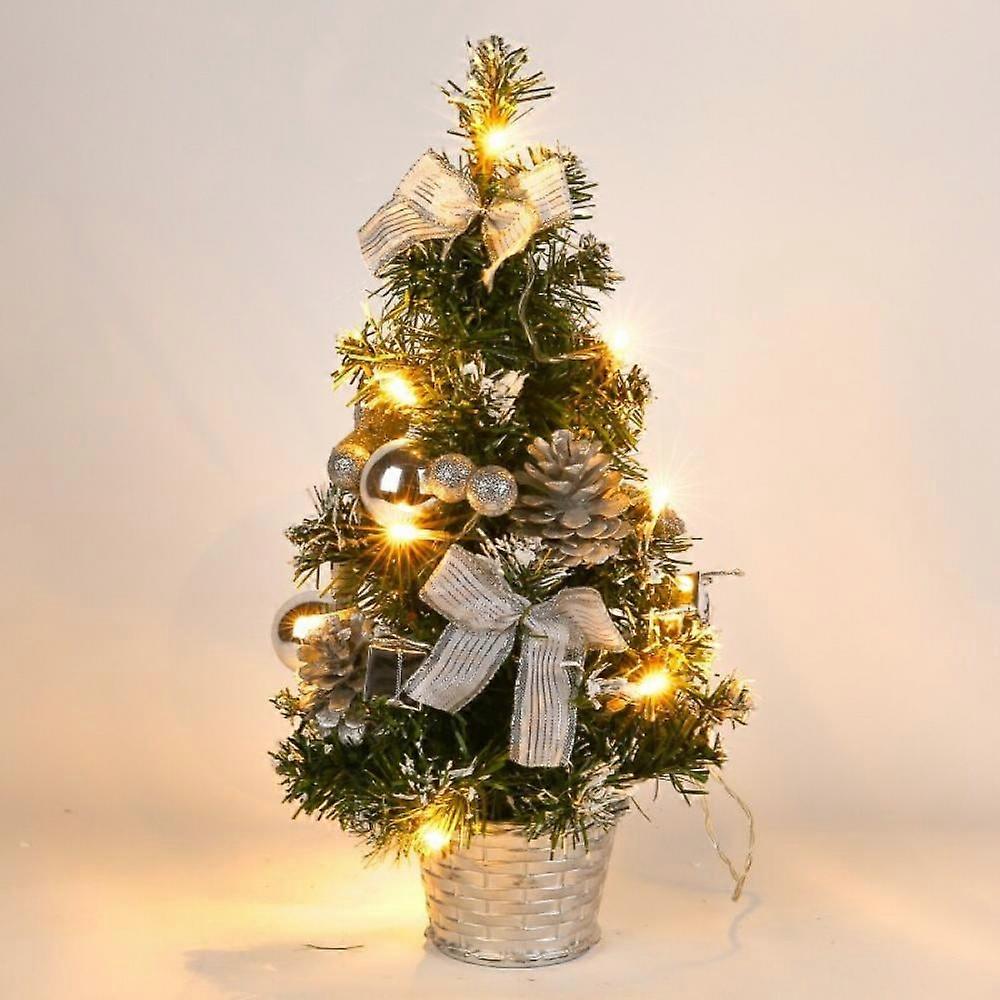 Small Christmas Tree With Light,Table Artificial Christmas Tree Battery Powered Christmas Tree With Bamboo Basket Base