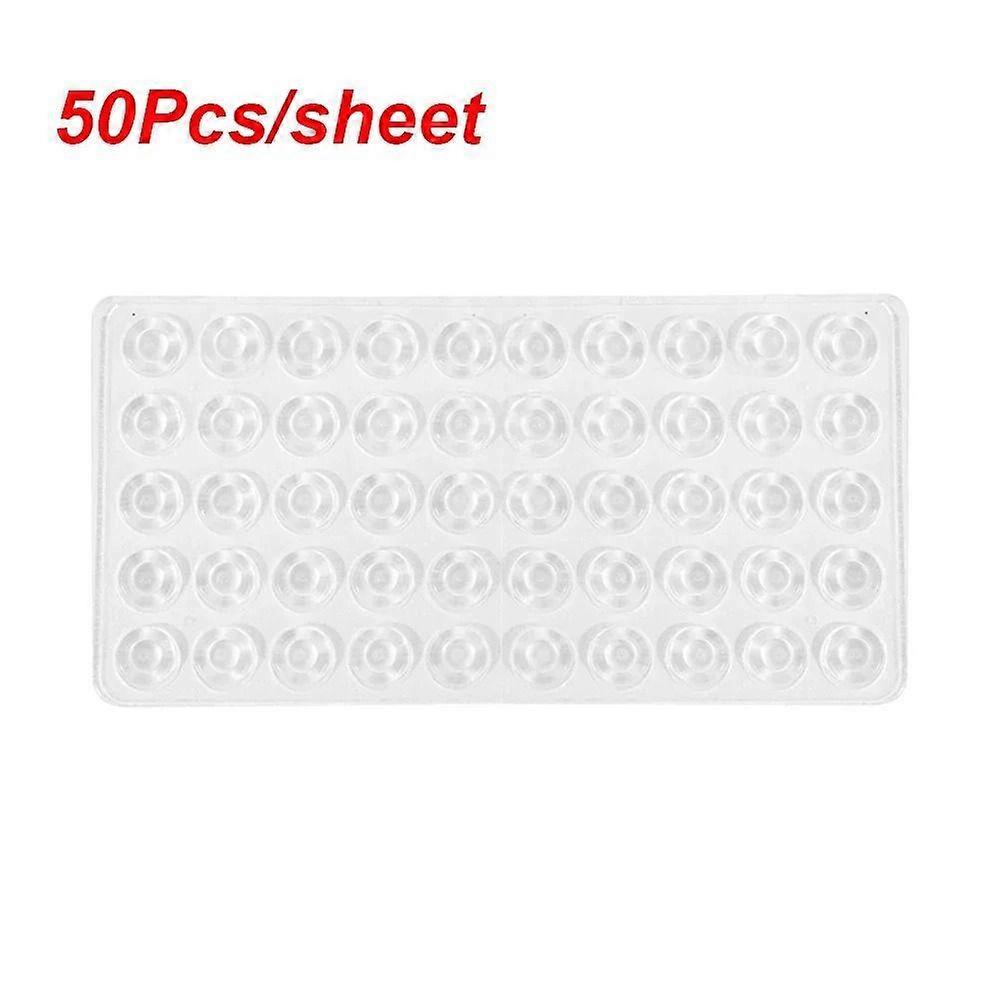 50Pcs/Sheet Self Adhesive Silicone Anti-collision Particle Rubber Wall Cushion Stickers