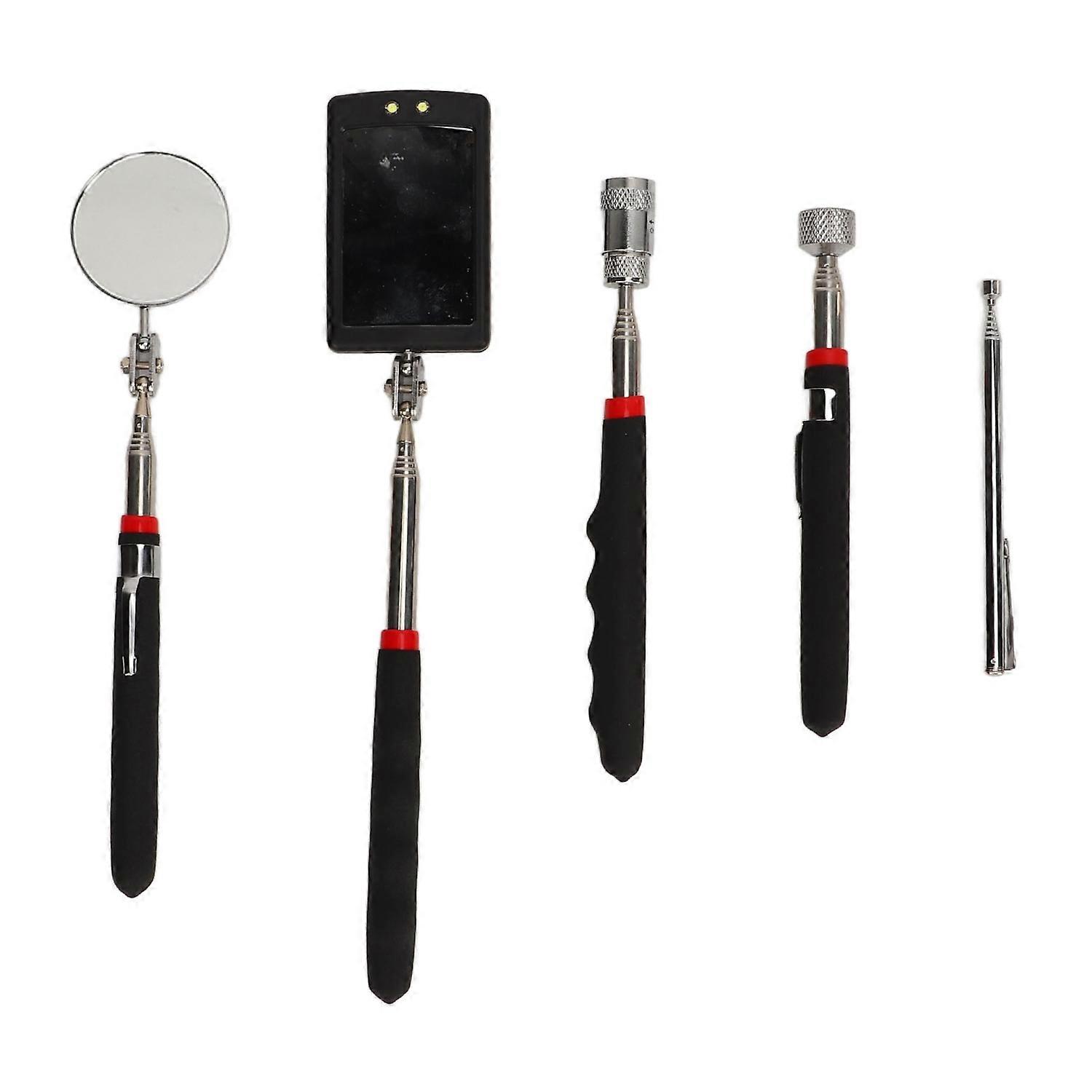Telescopic Pick Up Tool Magnetic Grabber Telescoping Circular Inspection Mirror Square LED 15lb 8lb 