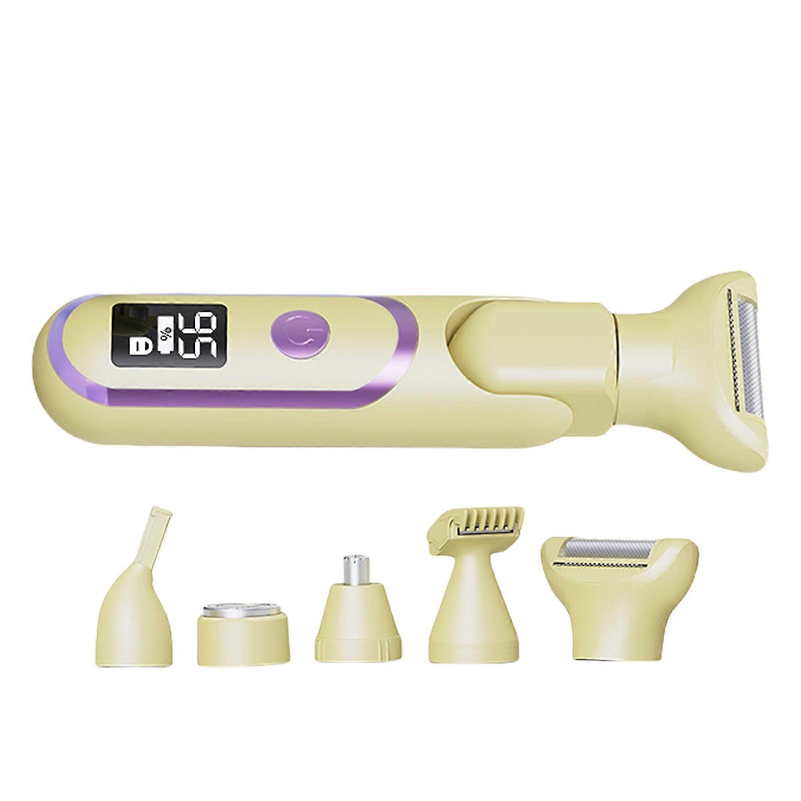 Appareil d’épilation efficace Épilation lavable Décapants Outil d’épilation ABS Texture LCD Outil d’épilation Jaune