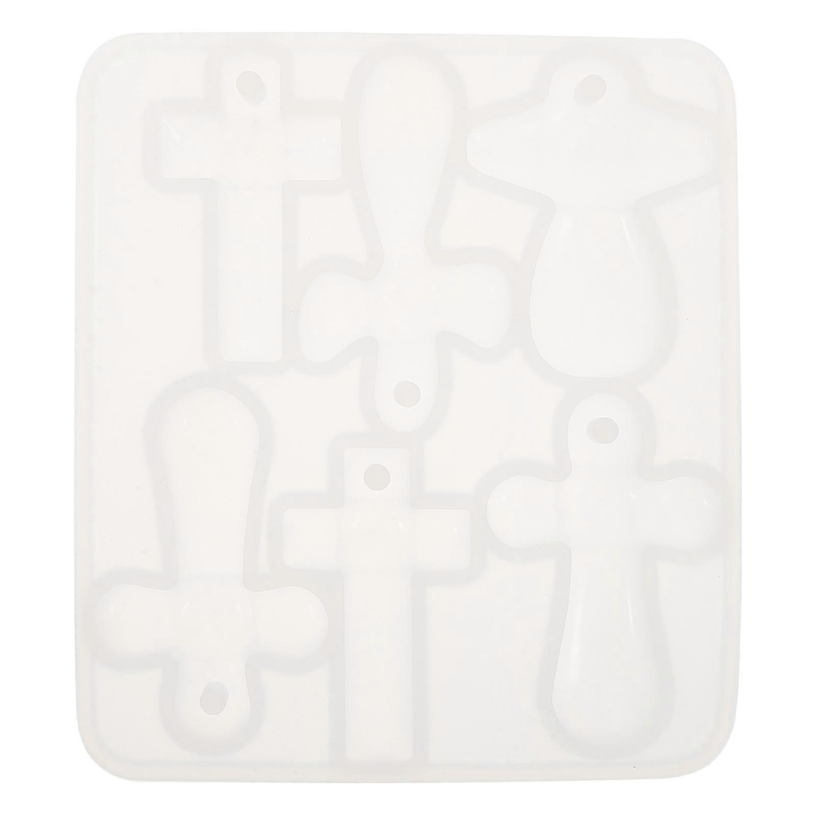 Silicone Key Pendant Mold For Epoxy Resin Unique Cross Crafting Charms Rounded Handheld Design 11.80X10.50X0.70CM 1Set