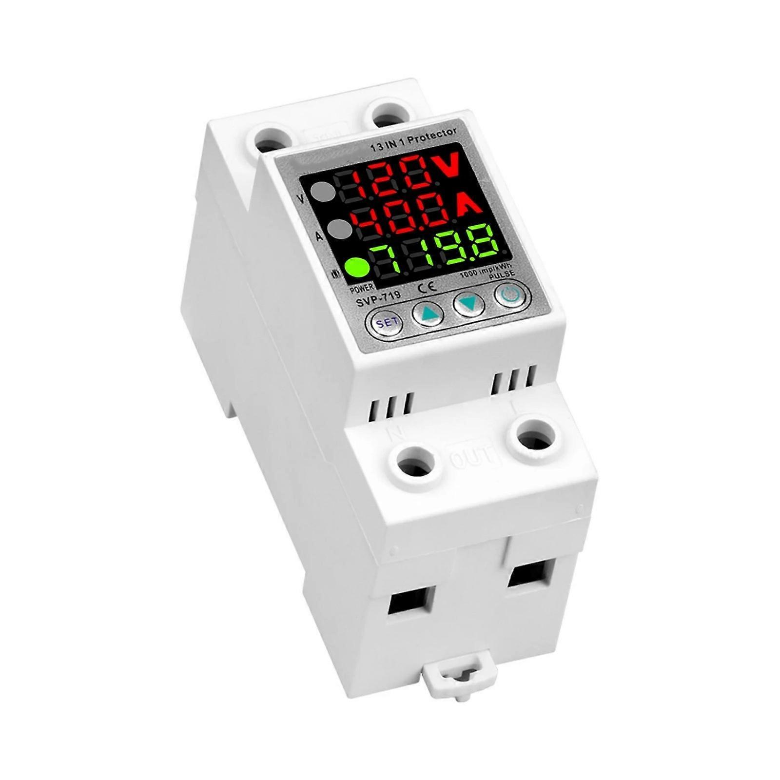 Tall Capacity 63A DIN Mount Circuit Security Device With Double Potential Monitoring And Warm Stability Plan Multicolor