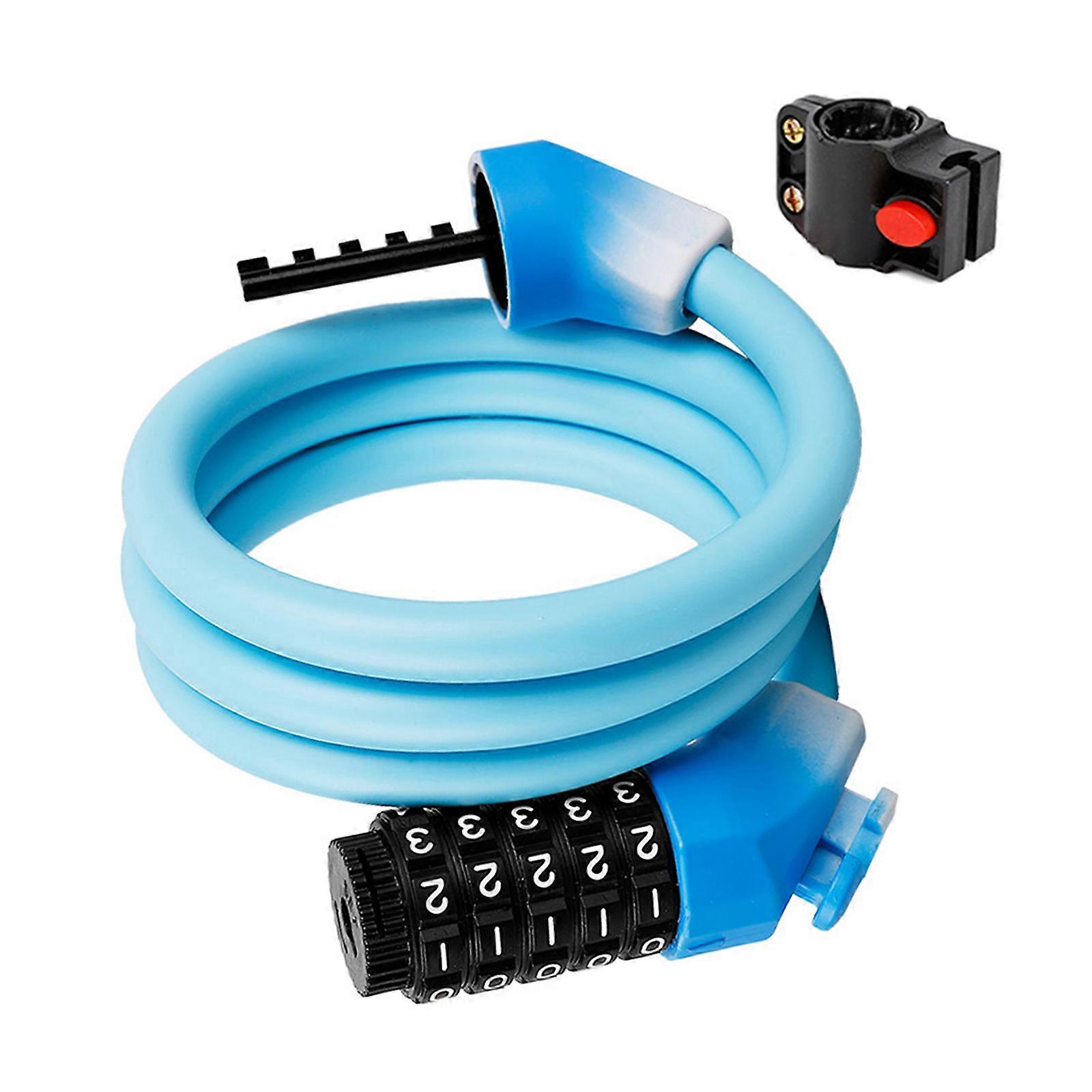 Anti Thefts Bicycles Combination Lock 3 Figure Combination Bike Cable Lock for Multiple Outdoor Scenario Multicolor