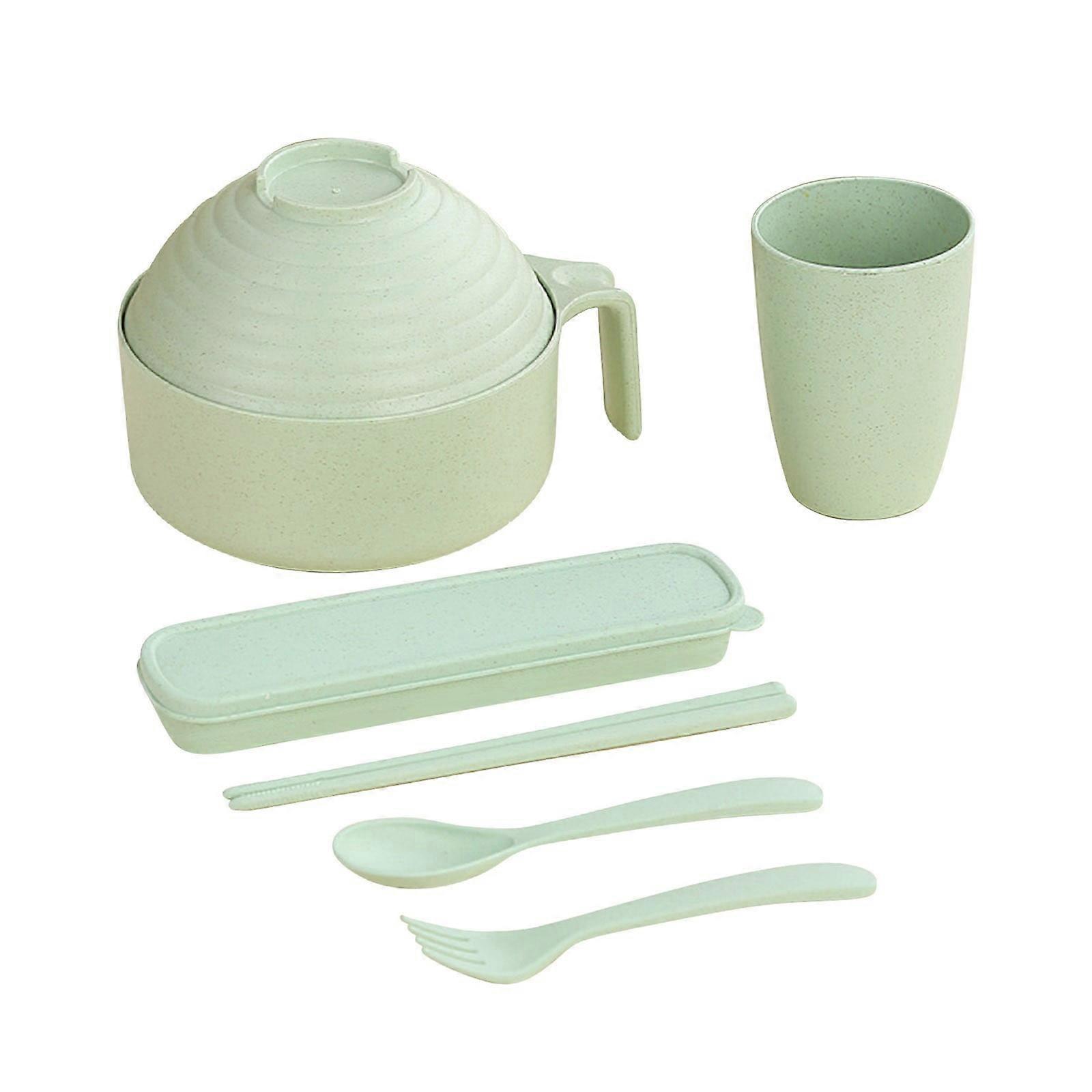 Zeceouar Microwave Ramen Bowl Set with Straw & Spoon, Large Capacity, Compatible with Dorm, Office, Home Use