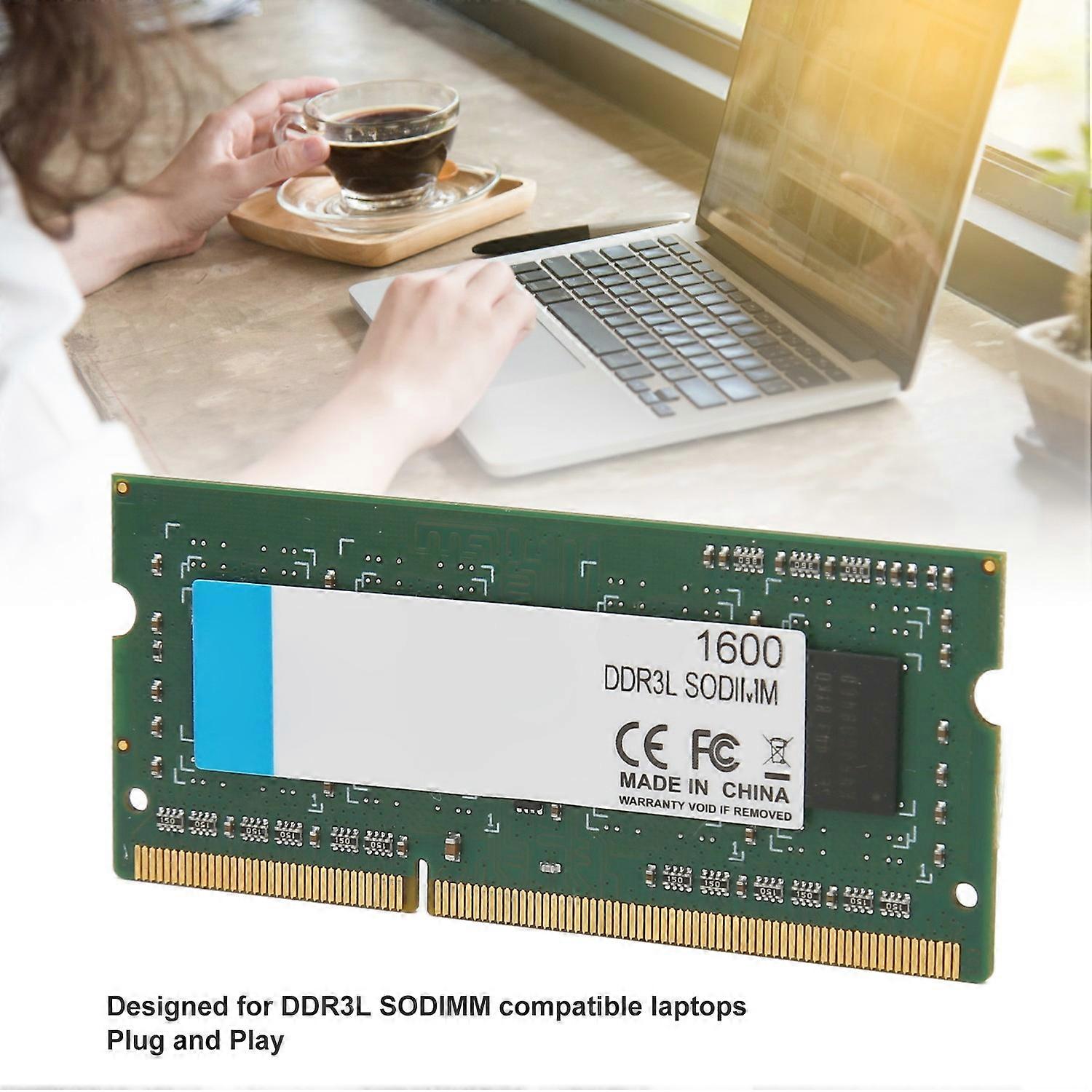 DDR3L SODIMM 1600MHz RAM 64Bits Width 204Pin Data Connection Plug and Play 1600MHz RAM for Laptop 4G