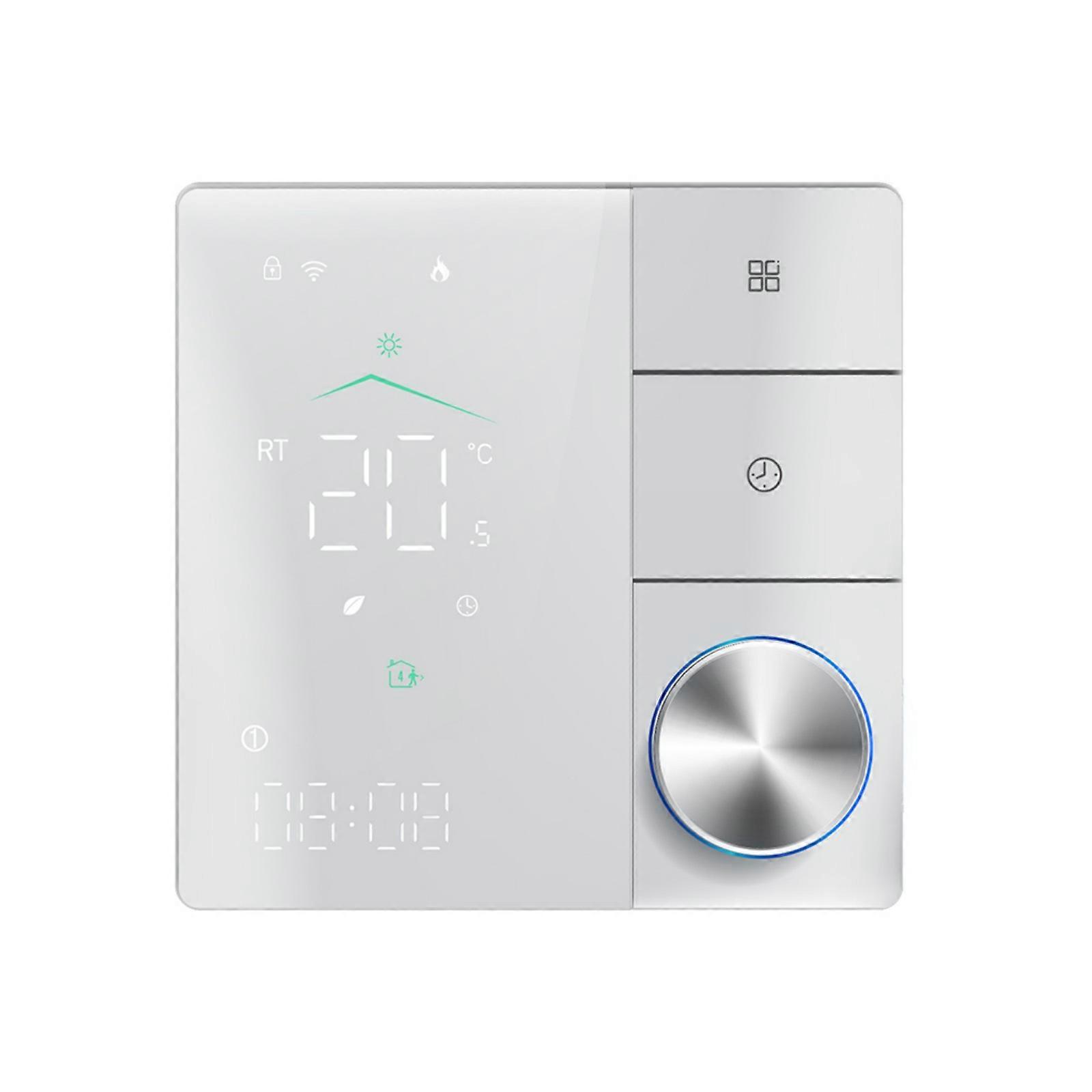 Energy Saving Regulator With  Program Approaches Weather Tokens Display And Knob Set Connection  White