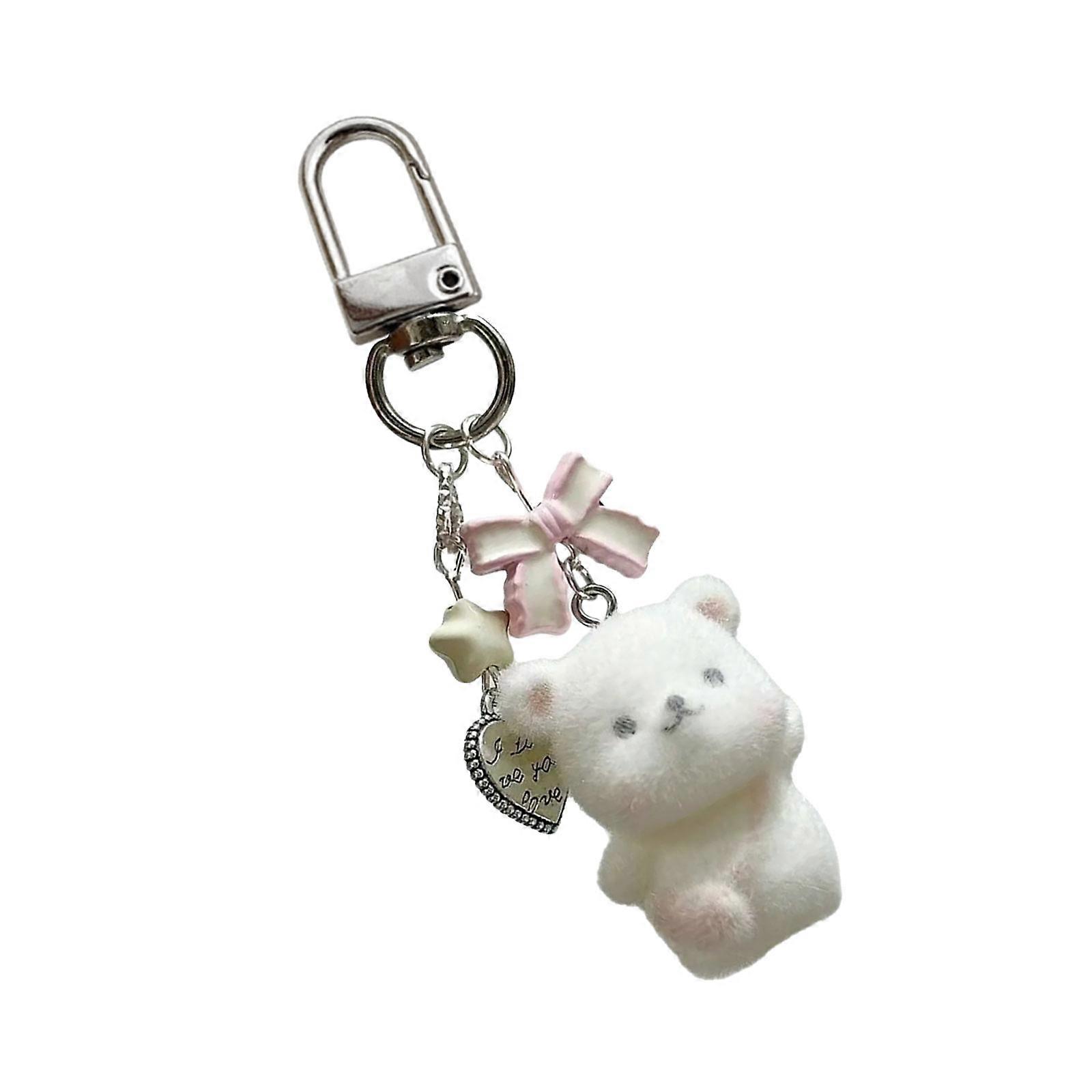Soft Toy Bear Key Chain Stylish Ornament Resin Key Ornament Purses and Keys Pendant Handmade Detail for Durability Multicolor