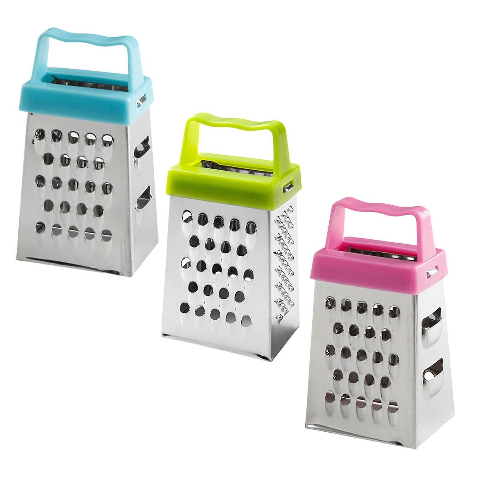 3Pcs Four Sided Cheese and Vegetable Grater Space Saving Kitchen Graters for Efficient Cooking Multicolor