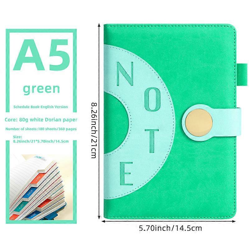 יומן עסקי יומי בגודל A5 באנגלית לשנת 2026, עמוד אחד ליום