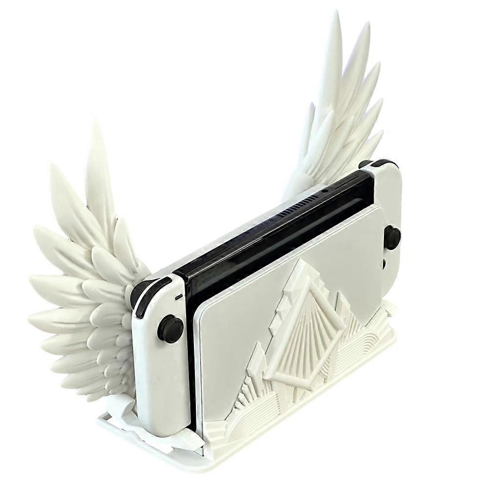 Detachable Wing Base Stand for Nintendo Switch Game Console Desktop Holder Decorative Display Accessory White