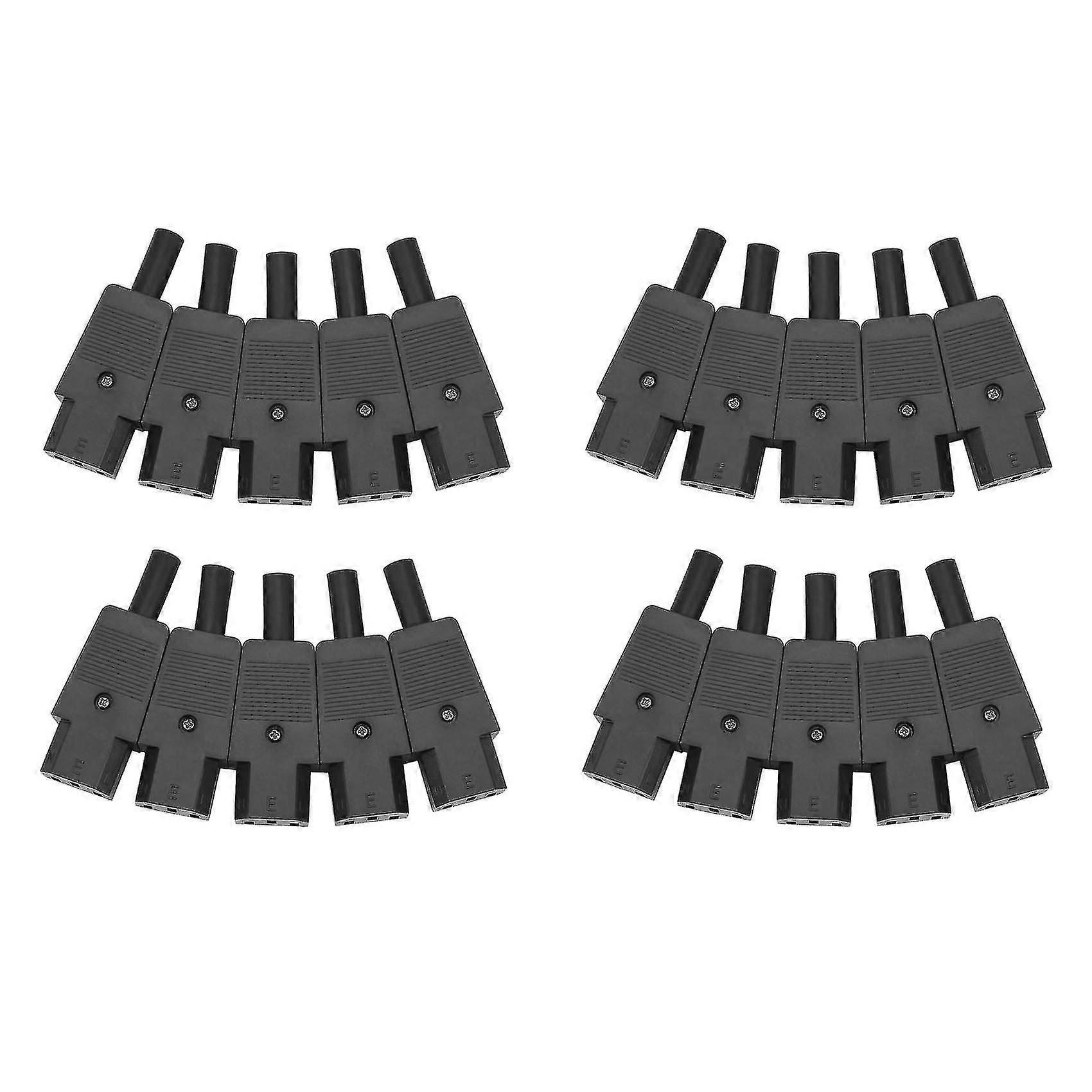 20pcs Iec 320 C13 Female Plug Adapter 3pin Socket Power Cord Rewirable Connector