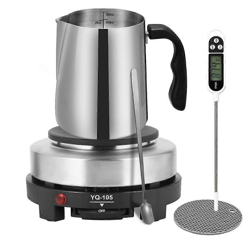 Candle Making Kit with Hot Plate,Candle Making Kit for Beginners with Melting Pot,Anti-Scalding Pad Perfect Set US Plug