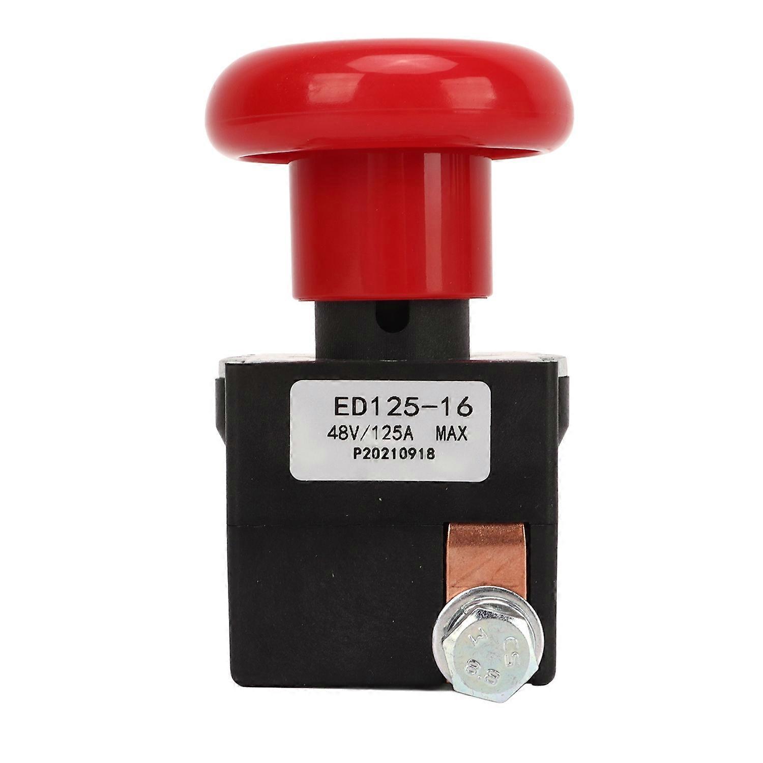 Emergency Stop Switch 48V 125A Metal Alloy ED125‑16 Stop Button Fit for Most Forklifts