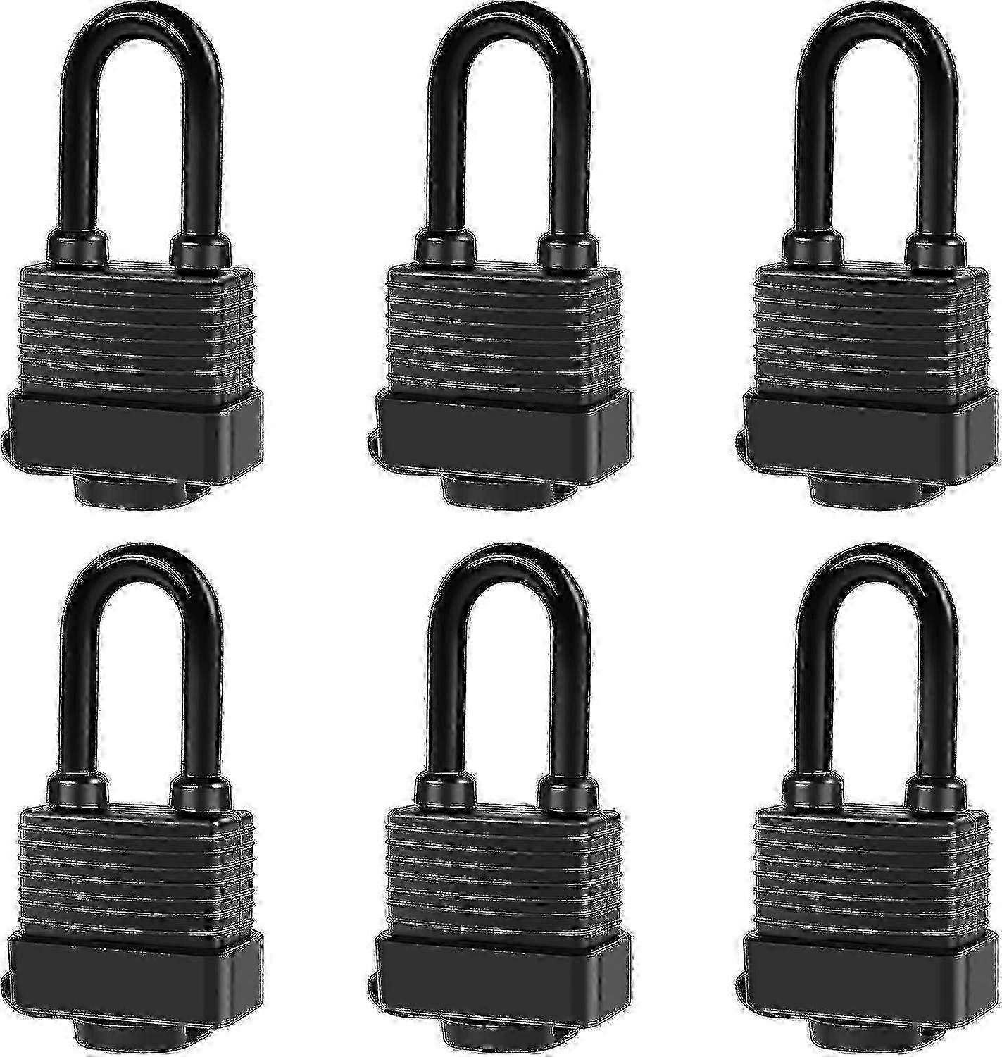 Waterproof padlock set 6pcs with 12 keys for outdoor security