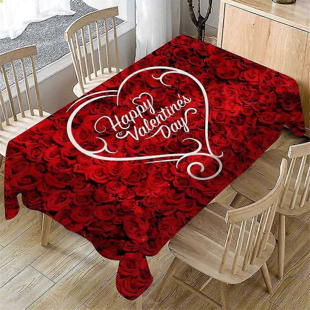 Ympuoqn Valentines Decor Valentine's Day Table Cloth Rectangular Tea Table Cover Dining Home Decor