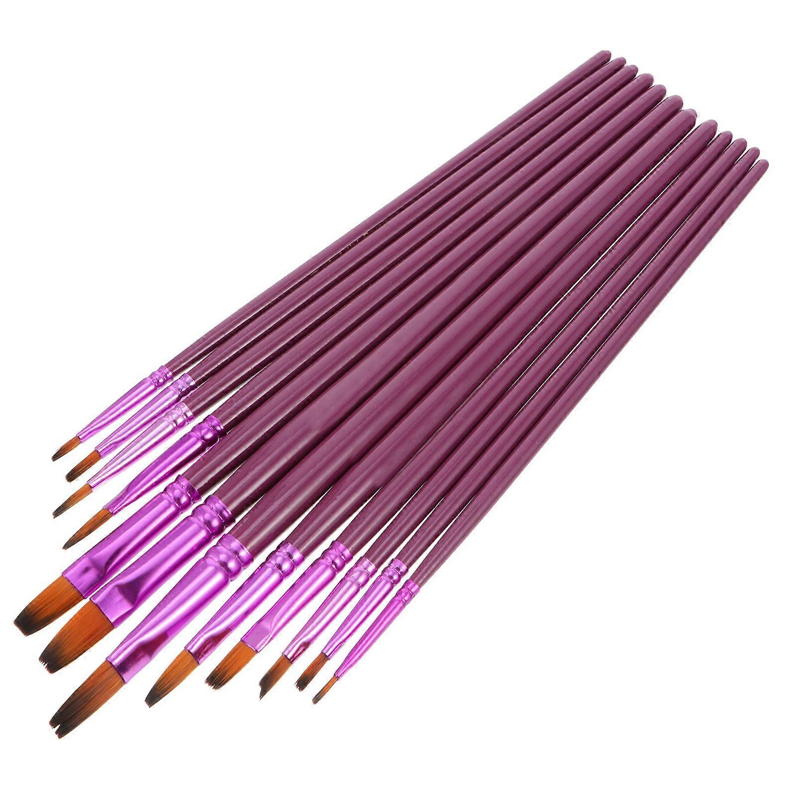 Flat Watercolor Brushes For Children Designed For DIY Projects And Art Classes Made Of Safe Materials 12Pcs