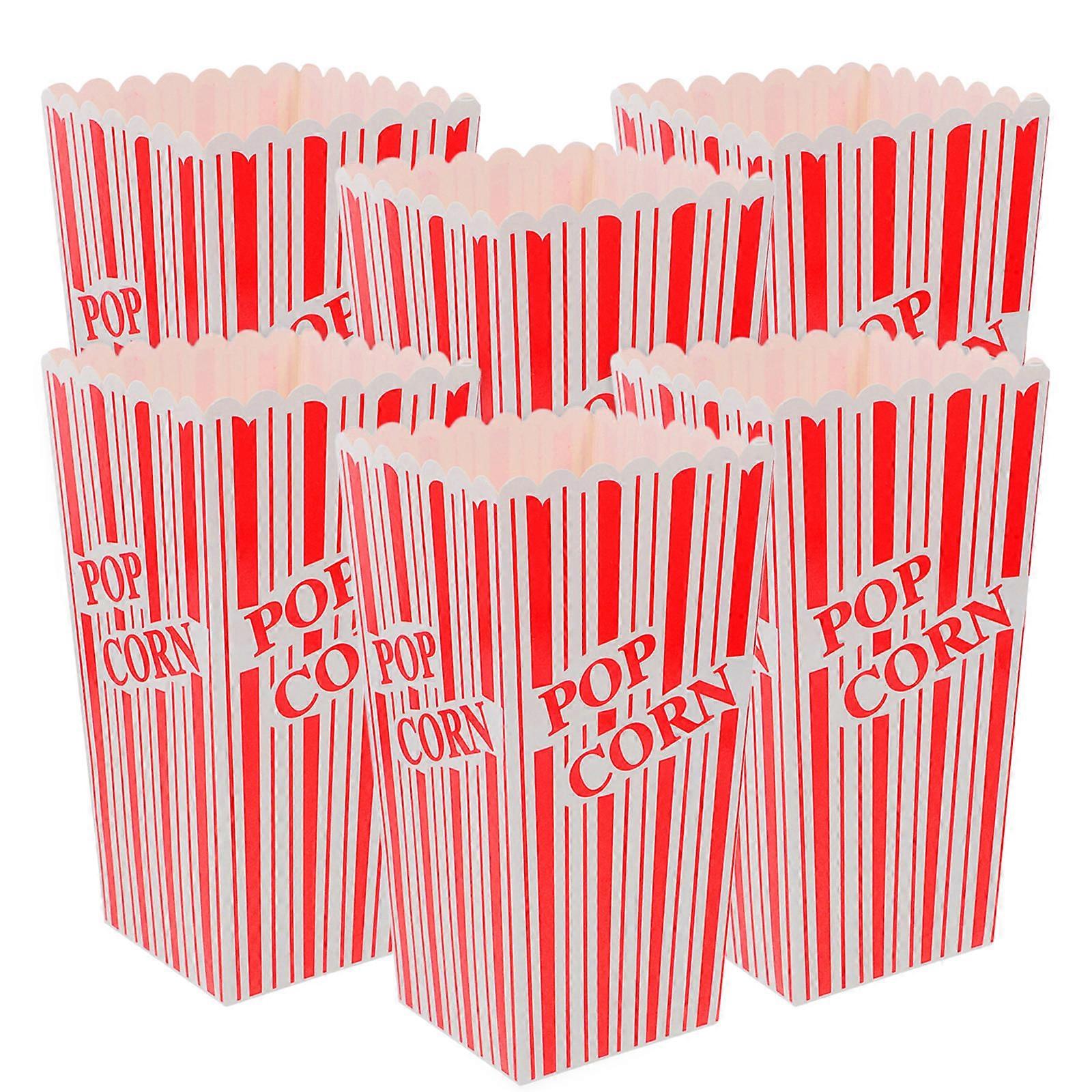Popcorn Cups Disposable Paper Popcorn Boxes for Storage 6Pcs Multi Color