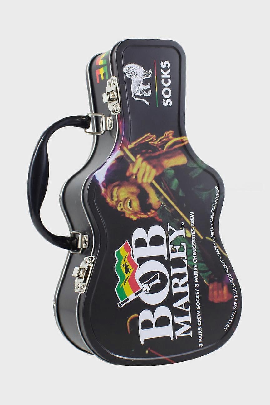 Bob Marley Sock Set 3 Pack In Guitar Shaped Tin