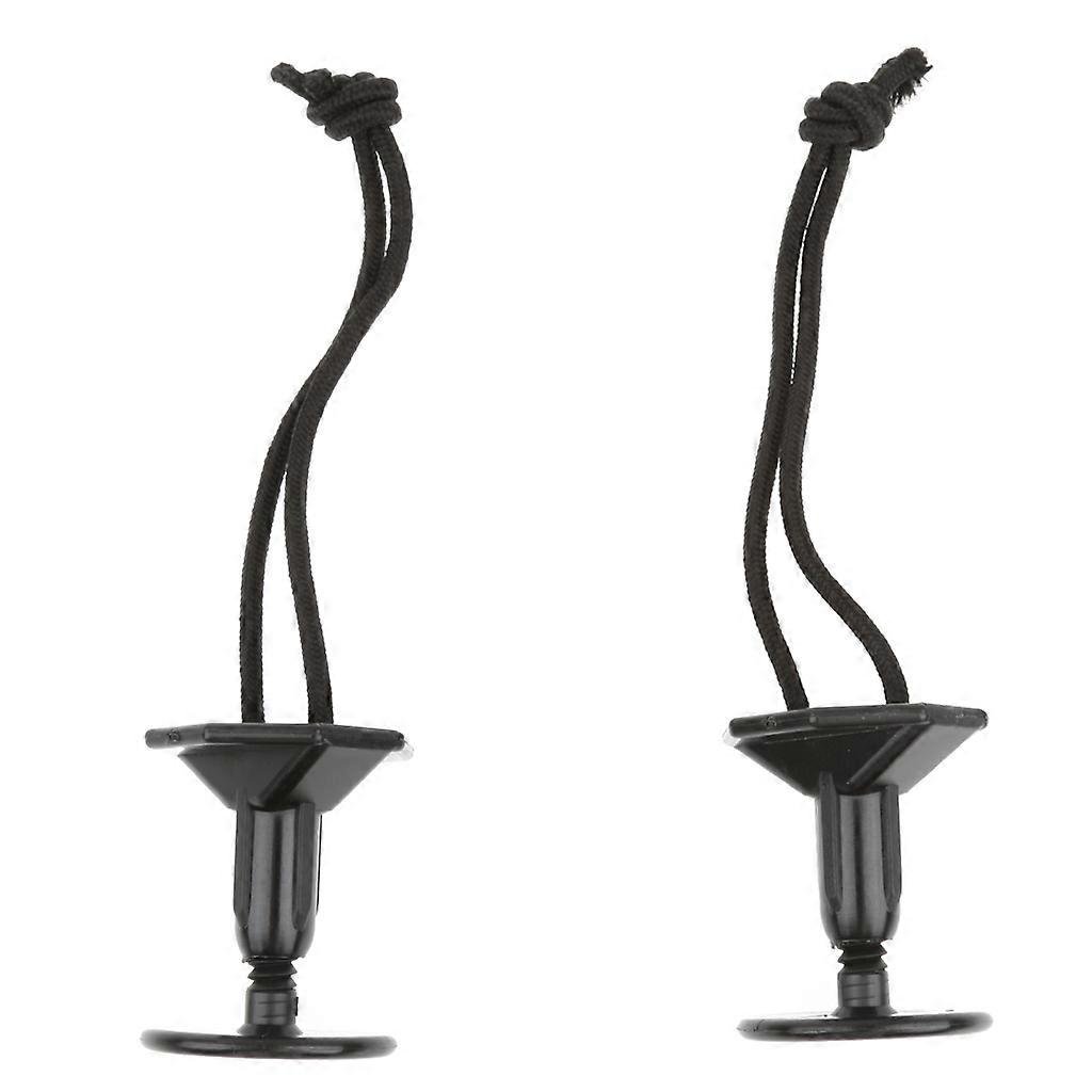 2pcs Black for Bodyboard Surfboard Leash Plug with 12cm cord string