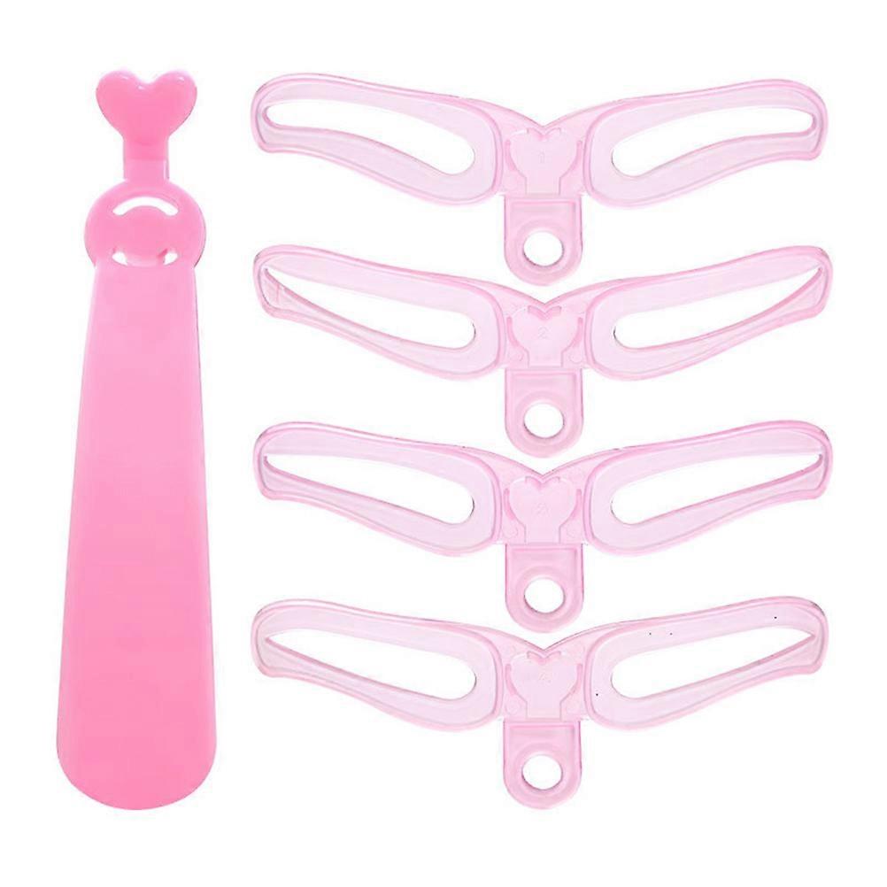 Eyebrow Stencils Handheld for Eyebrow Trimming 2Sets Reusable Pink Makeup Tools