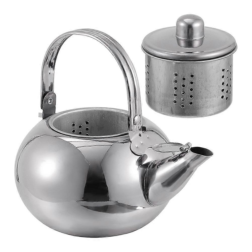Silver Stainless Steel Tea Kettle for Kitchen Use with Strainer