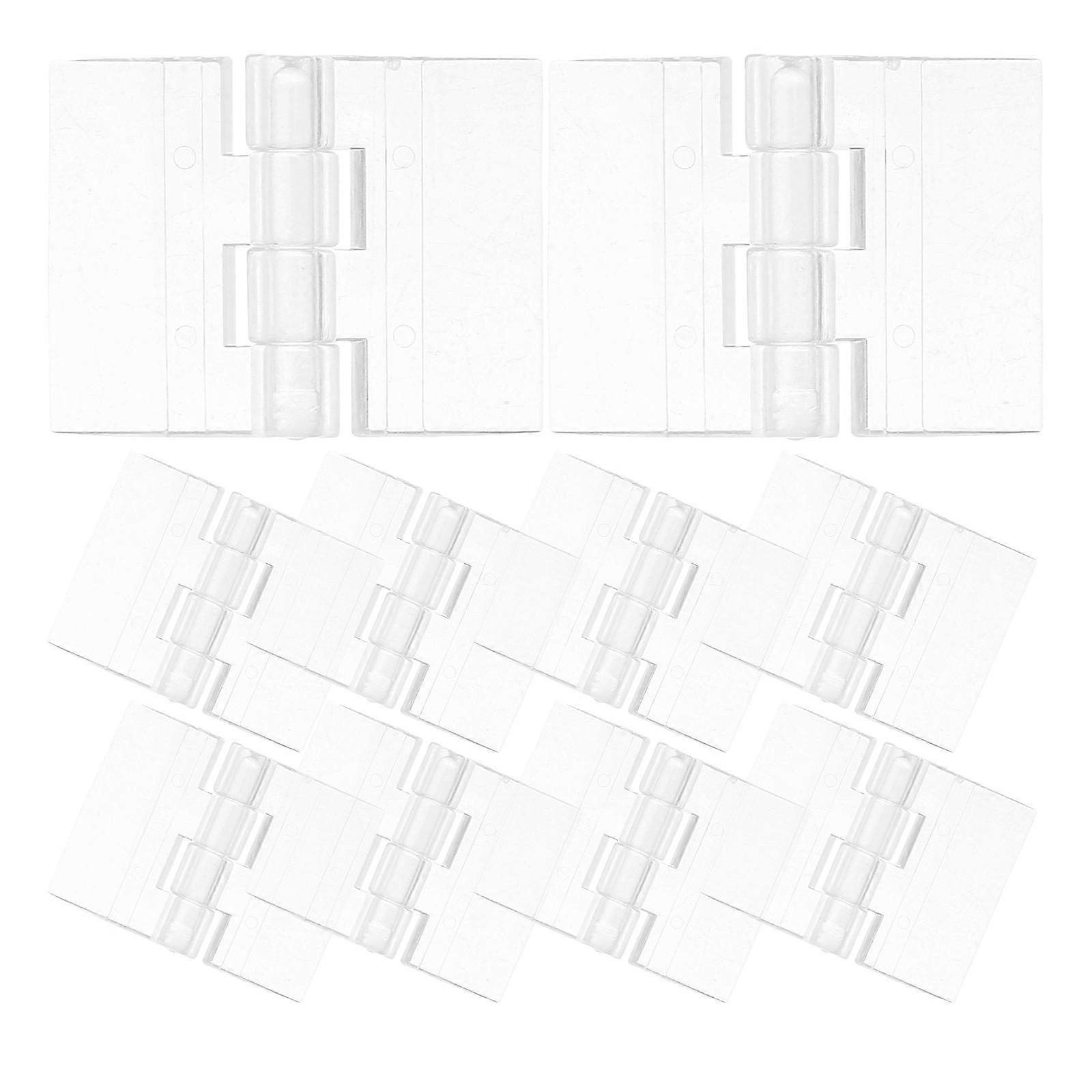 Door Hinges Acrylic Cabinet Hinges for Small Box 10Pcs Transparent Set