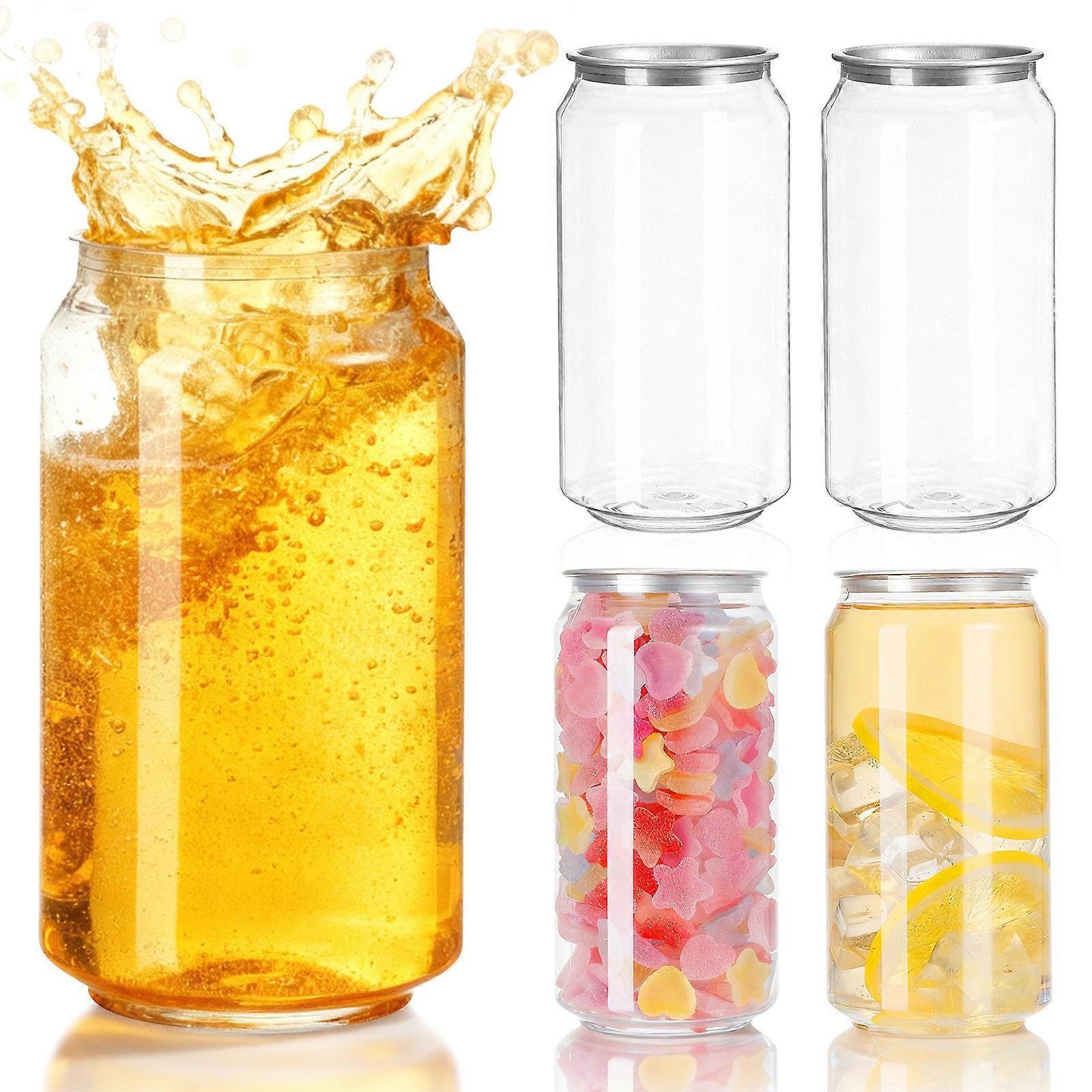 Easy Pull Can Juice Bottles for Storage 10Pcs Clear Leakproof Beverage Containers