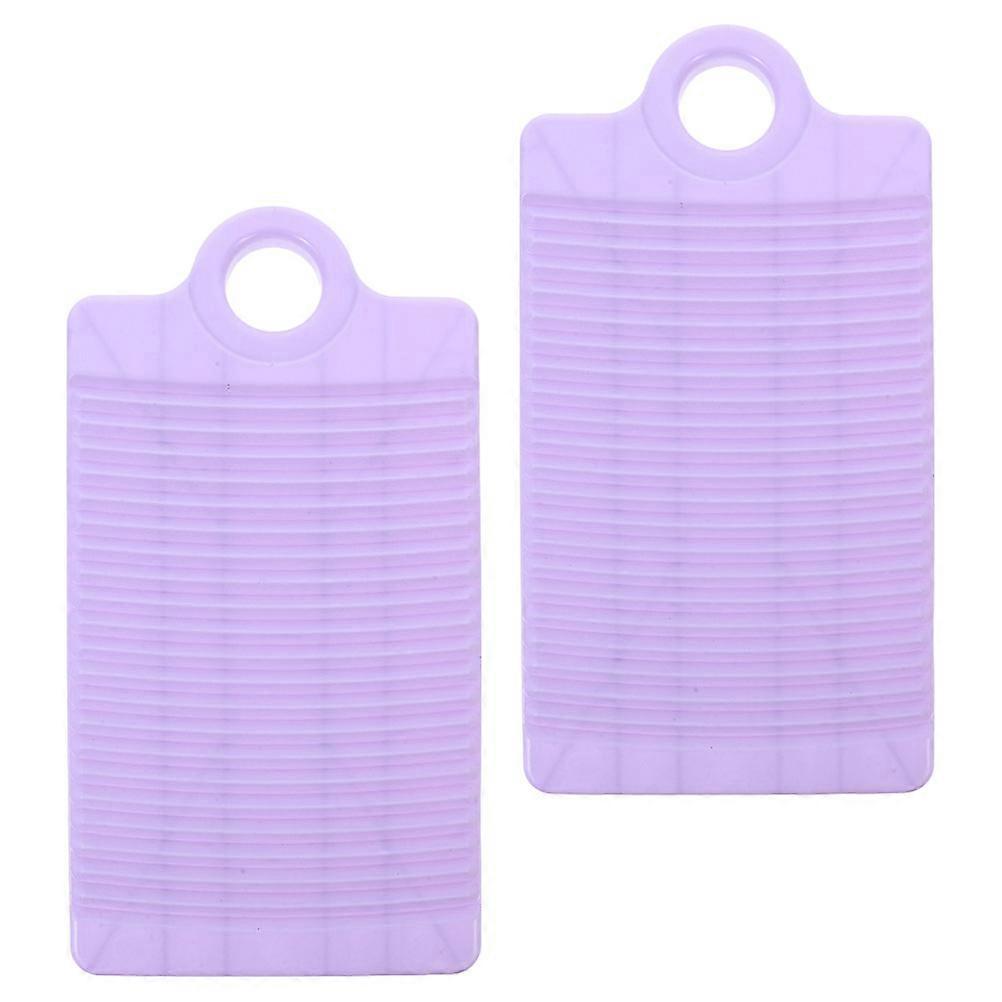 Plastic Mini Washboard Violet for Clothes Scrubbing 2Pcs Handheld Laundry Board