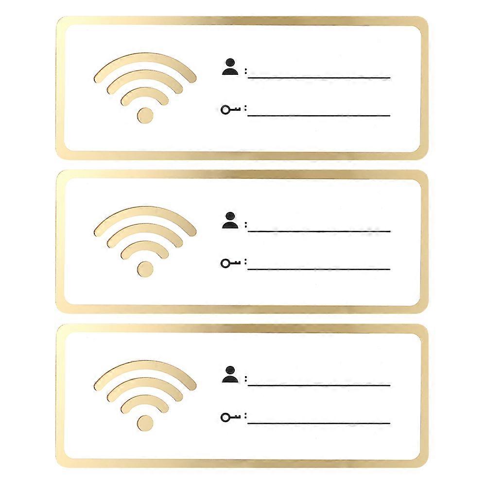 Account and Password WiFi Sign Acrylic for Wireless Network 3Pcs Set