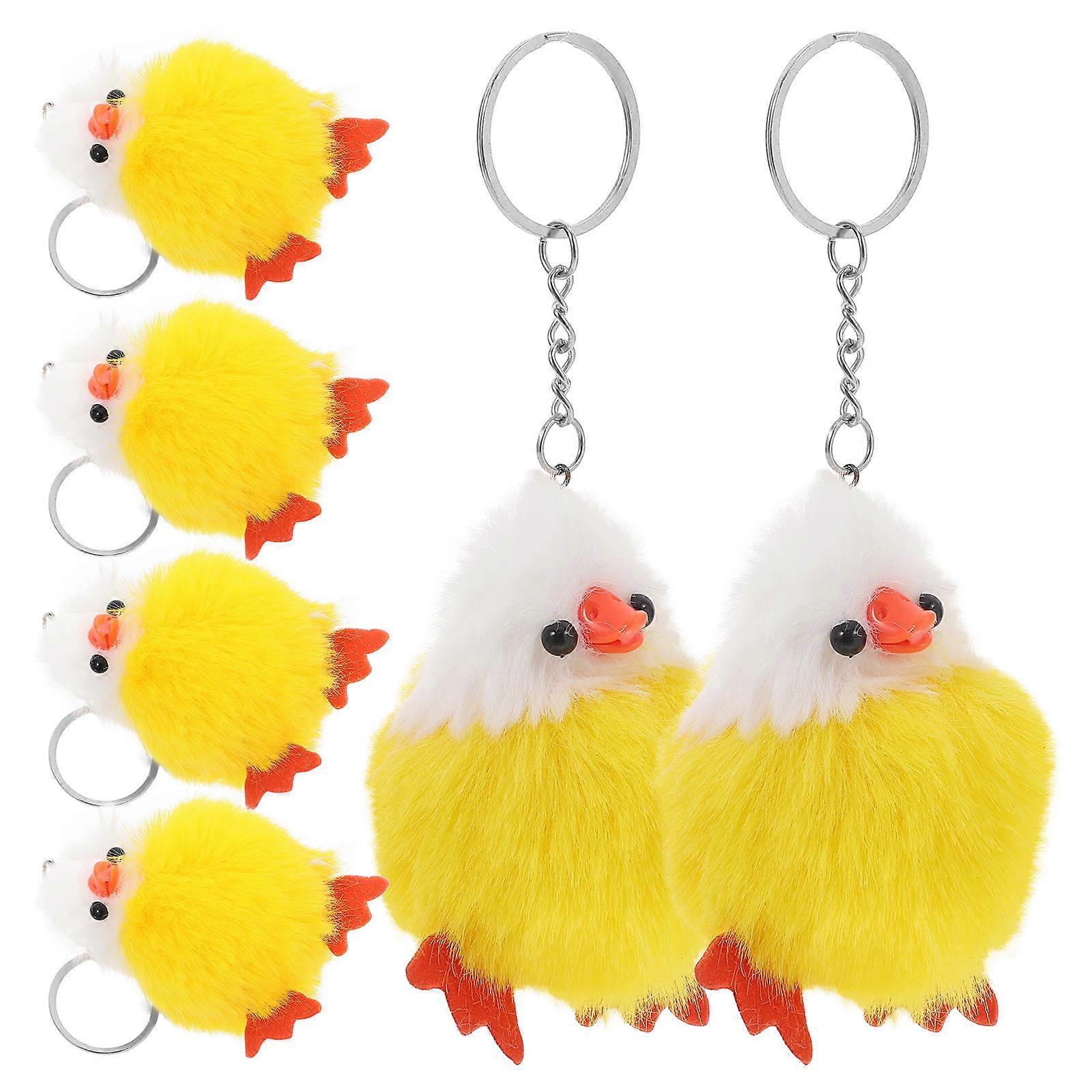 Mini Plush Chicken Keychain for Decoration with 6Pcs Cute Plush Chick Set
