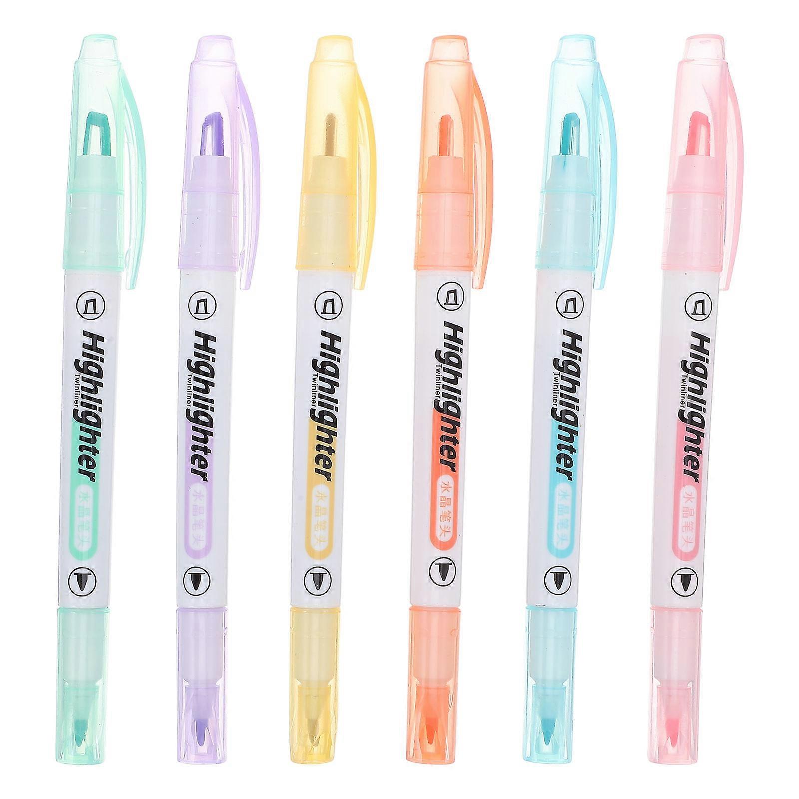 Highlighter Pen Markers for Writing 12Pcs Clear View Double Ended
