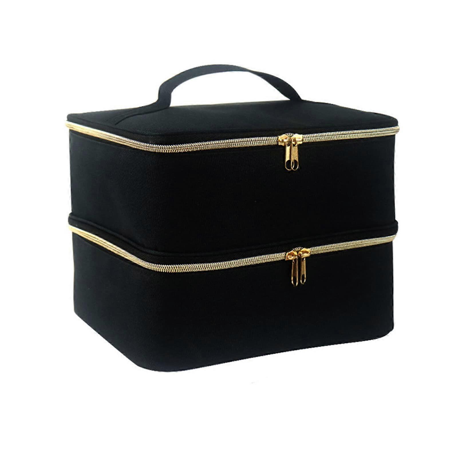 Nail Polish Organizer with 30 Bottle Capacity, Double Layer Storage for Lamp and Tools