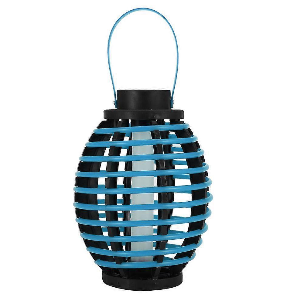 Solar Powered LED Pendant Light Waterproof Ceiling Lantern Lamp for Garden Courtyard Blue