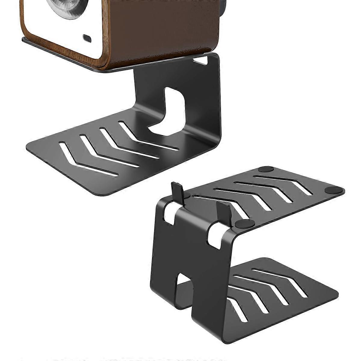 Desktop Speaker Stands Pair with AntiVibration Pads, Steel CShape for Bookshelf Speakers