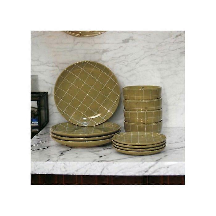 Serveware - Dahlia Plate Set, Olive Green