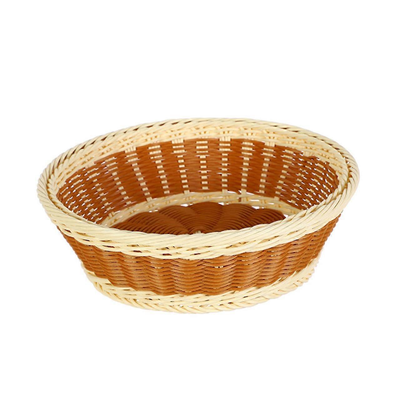 Fruit Storage Basket Durable Woven Plastic MultiUse for Kitchen Snacks Bread and Home Organization