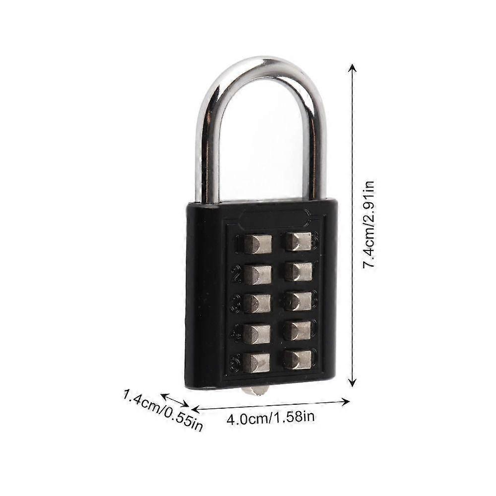 2pcs 5-Digit Pre-Set Code (Unchangeable) 10-Digit Combination Padlock
