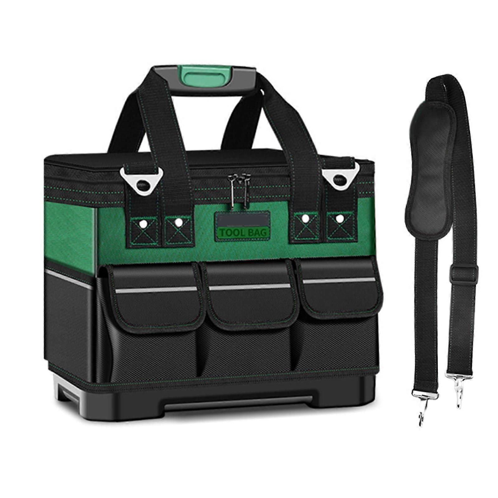 16 Inch Heavy Duty Large Capacity Tool Bag with Reinforced Handles and Reflective Safety Strips