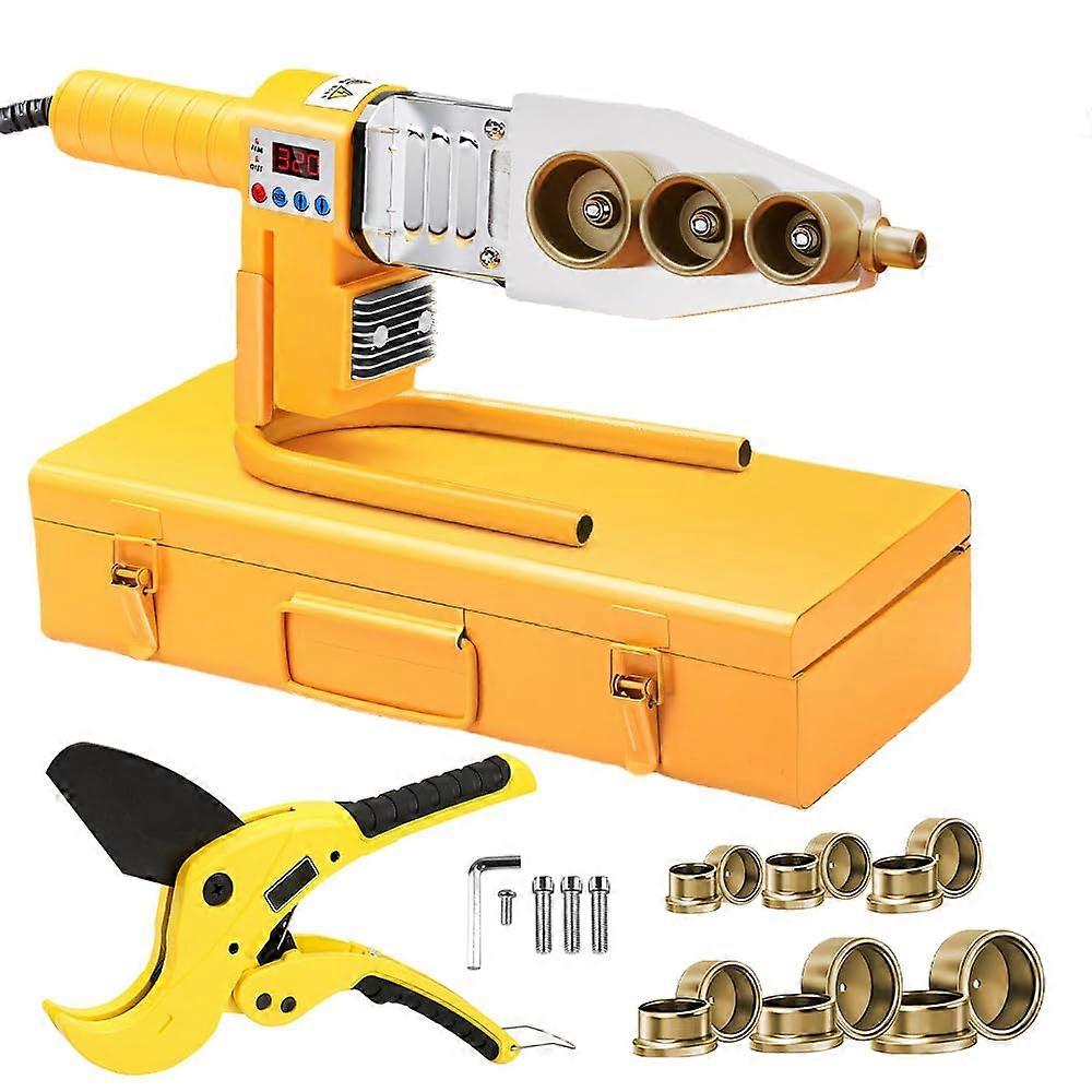 1500W Plastic Pipe Welding Machine with 6 Die Heads, Pipe Cutter and Digital Temperature Control Ref:1458