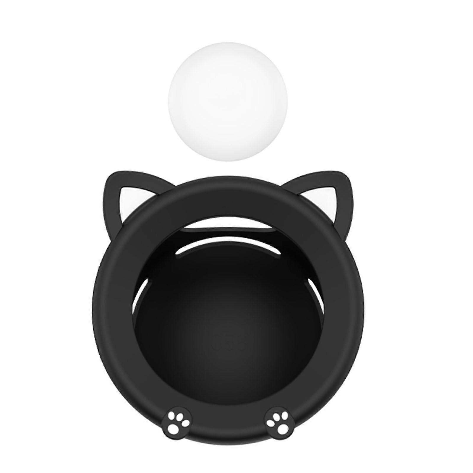 Alarm Clock Silicone Cover with Kitten Ear Design, Scratchproof and Shockproof Protective Case Black